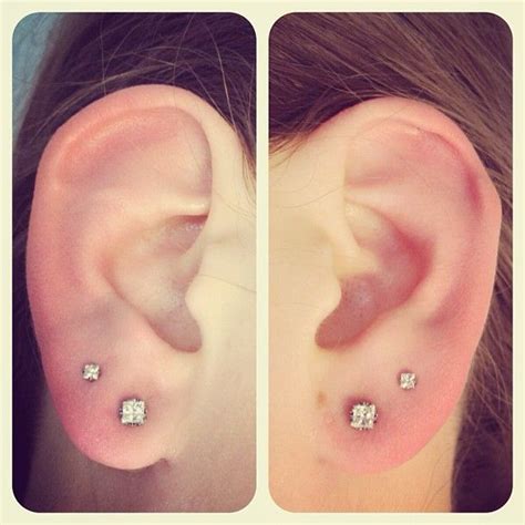 apart piercing|double ear piercing angles.